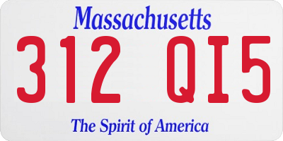 MA license plate 312QI5