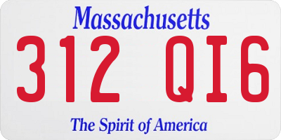 MA license plate 312QI6