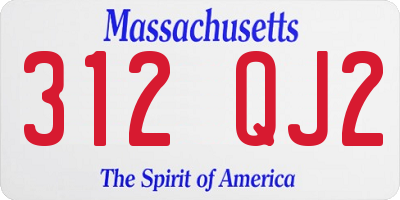 MA license plate 312QJ2