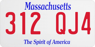 MA license plate 312QJ4