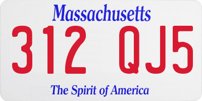 MA license plate 312QJ5