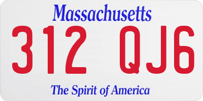 MA license plate 312QJ6