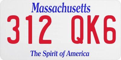 MA license plate 312QK6