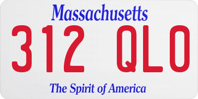 MA license plate 312QL0