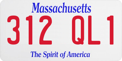 MA license plate 312QL1
