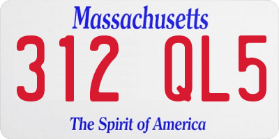 MA license plate 312QL5