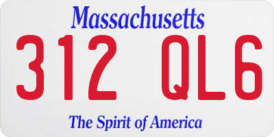 MA license plate 312QL6