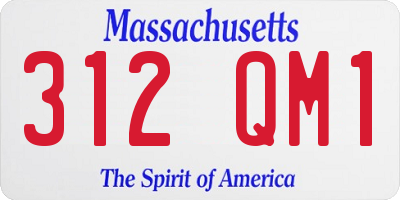 MA license plate 312QM1