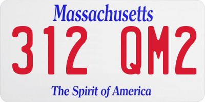 MA license plate 312QM2