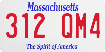 MA license plate 312QM4