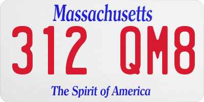 MA license plate 312QM8