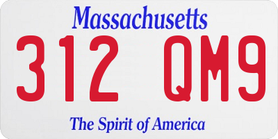 MA license plate 312QM9