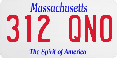 MA license plate 312QN0