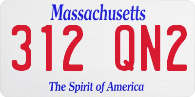 MA license plate 312QN2