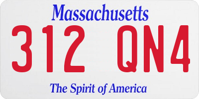 MA license plate 312QN4