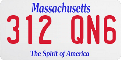 MA license plate 312QN6