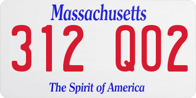 MA license plate 312QO2