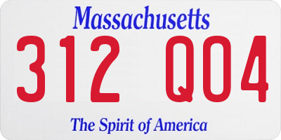 MA license plate 312QO4