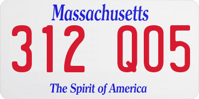 MA license plate 312QO5