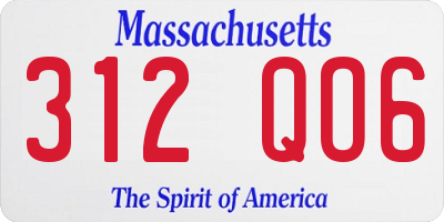 MA license plate 312QO6