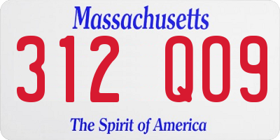 MA license plate 312QO9
