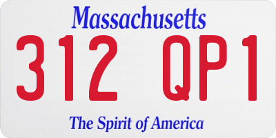 MA license plate 312QP1