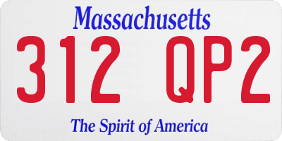 MA license plate 312QP2