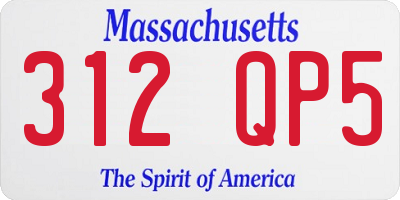 MA license plate 312QP5