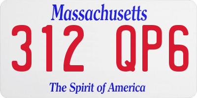 MA license plate 312QP6