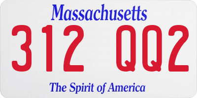 MA license plate 312QQ2