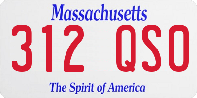 MA license plate 312QS0