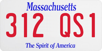 MA license plate 312QS1