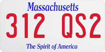 MA license plate 312QS2