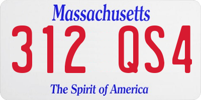 MA license plate 312QS4