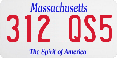 MA license plate 312QS5
