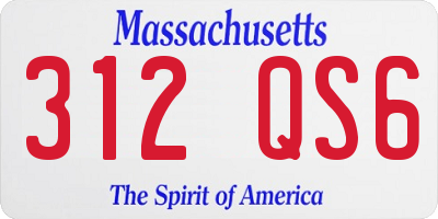 MA license plate 312QS6
