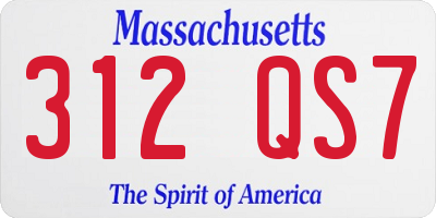 MA license plate 312QS7