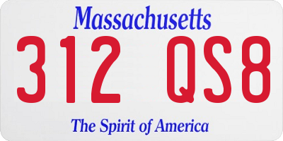 MA license plate 312QS8