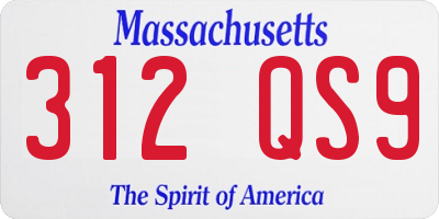 MA license plate 312QS9