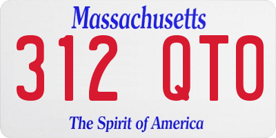 MA license plate 312QT0