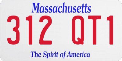 MA license plate 312QT1