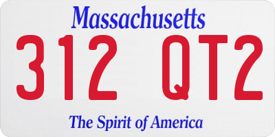 MA license plate 312QT2