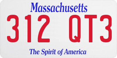 MA license plate 312QT3