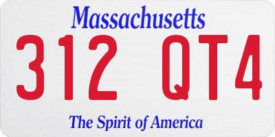 MA license plate 312QT4