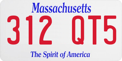 MA license plate 312QT5