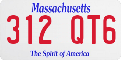 MA license plate 312QT6