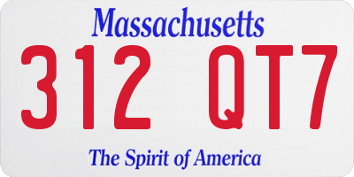 MA license plate 312QT7