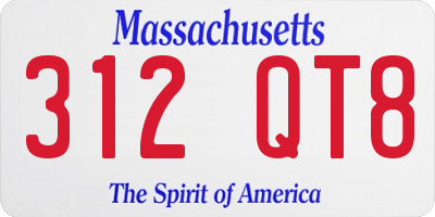 MA license plate 312QT8