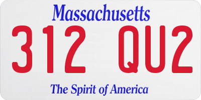 MA license plate 312QU2