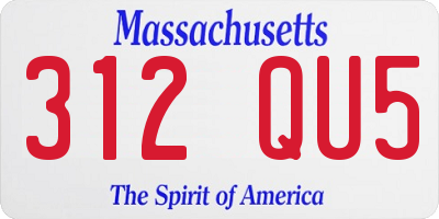 MA license plate 312QU5